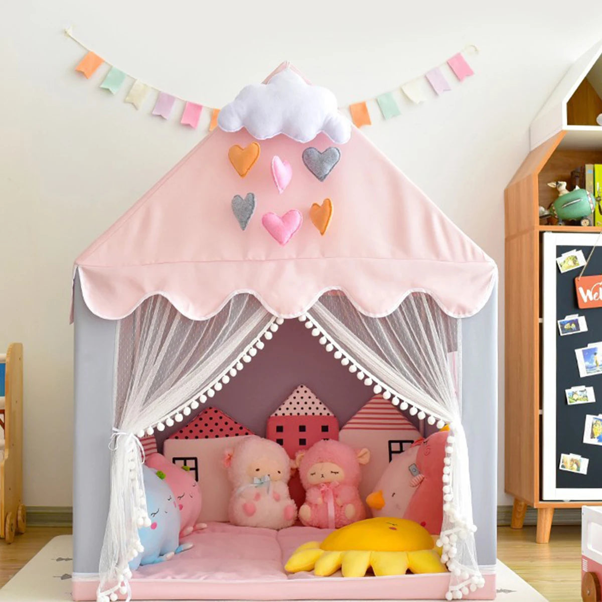 Tente Maison Enfant Rose Pliable