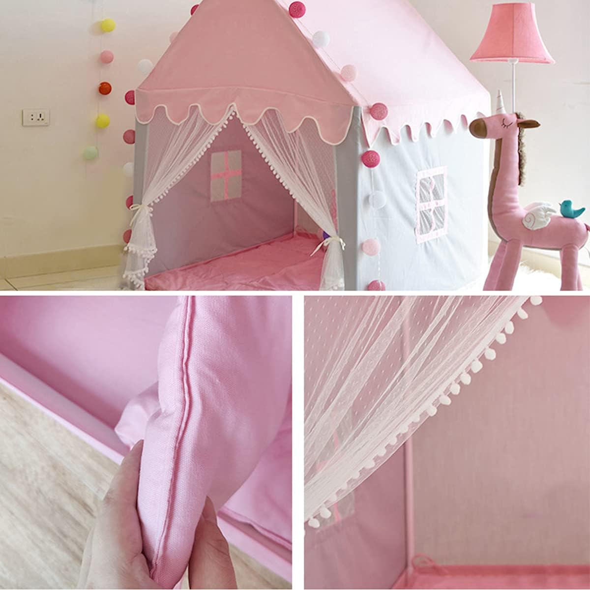 Tente Maison Enfant Rose Pliable
